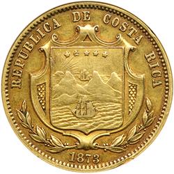 Costa Rica. 20 Pesos, 1873-GW. NGC EF40