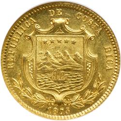 Costa Rica. 5 Pesos,1873-GW. NGC MS64
