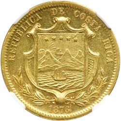 Costa Rica. 10 Pesos, 1876-GW. NGC AU55