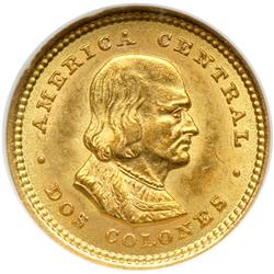 Costa Rica. 2 Colones, 1900. NGC MS64