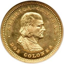 Costa Rica. 2 Colones, 1921. NGC MS65