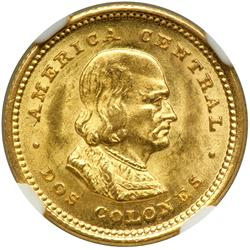 Costa Rica. 2 Colones, 1922. NGC MS65