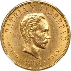 Cuba. 10 Pesos, 1916. NGC AU
