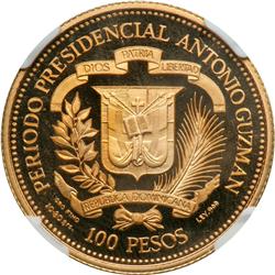 Dominican Republic. 100 Pesos, 1979. NGC PF69