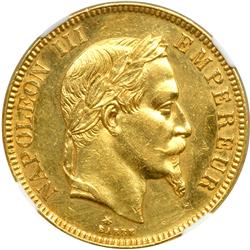 France. 100 Francs, 1869-A. NGC AU