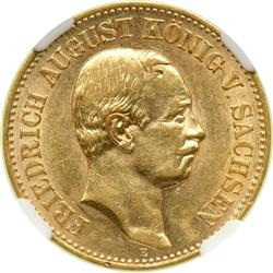 German States - Saxony. 20 Marks, 1905-E. NGC AU53