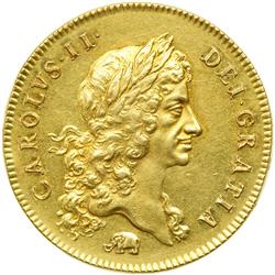 Great Britain. 5 Guineas, 1668. AU