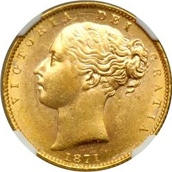 Great Britain. Sovereign, 1871. NGC MS62