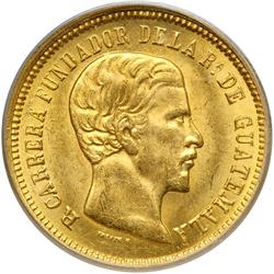Guatemala. 5 Pesos, 1869-R. PCGS MS62