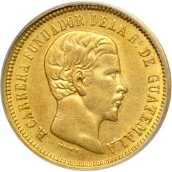 Guatemala. 5 Pesos, 1869-R. PCGS MS61