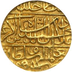 India - Mughal. Gold Mohur, AH973 (1565). NGC AU50