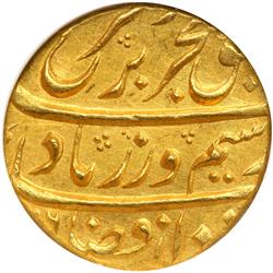 India - Mughal. Mohur, AH.1134/3. NGC MS63