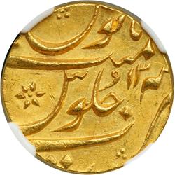 India - Mughal. Mohur, AH.1144/ 13. NGC MS61