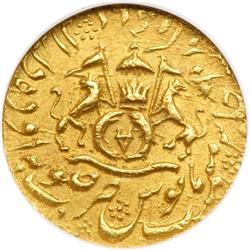 India - Awadh. Gold Ashra (Mohur), AH1253 Year 10. NGC MS62