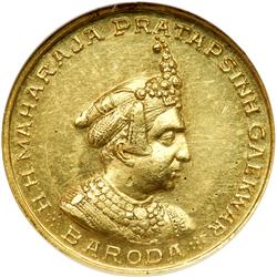 India - Baroda. 1/3 Mohur, VS1995 (1939). NGC AU58