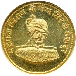 India - Bikanir. Nazarana Mohur, VS 1994 (1939). NGC MS65