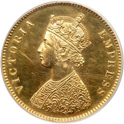 British India. Restrike 1/2 Anna in gold, 1890. PCGS PF62
