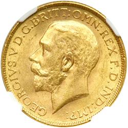 British India. Sovereign, 1918-I. NGC MS63