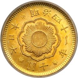 Japan. 10 Yen, 1908 (Meiji-41). PCGS MS65