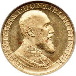 Liechtenstein. 10 Franken, 1930. NGC MS65