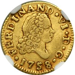 Spain. 1/2 Escudo, 1758-JB (Madrid). NGC VF25