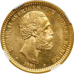 Sweden. 20 Kronor, 1881-EB. NGC MS63