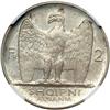 Image 2 : Albania. Prova 2 Franga Ari, 1927-R. NGC MS65
