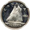 Image 2 : Canada. 10 Cents, 1953. NGC MS65