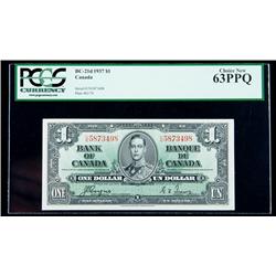 BC-21d 1937 $1. PCGS Choice New 63PPQ