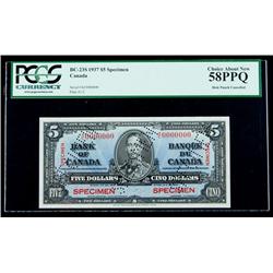 BC-23S 1937 $5. Specimen. PCGS Choice About New 58PPQ