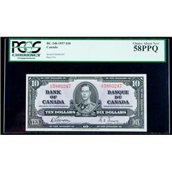 BC-24b 1937 $10. PCGS Choice About New 58PPQ