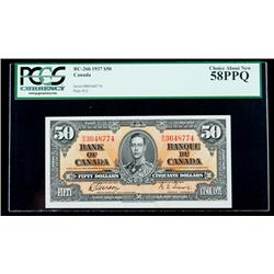 BC-26b 1937 $50. PCGS Choice About New 58PPQ