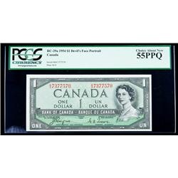 BC-29a 1954 $1. Devil's Face Portrait. PCGS Choice Abou