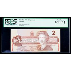 BC-55aS 1986 $2. Specimen. PCGS Gem New 66PPQ