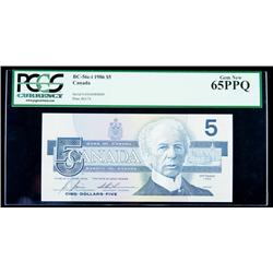 BC-56c-i 1986 $5. PCGS Gem New 65PPQ