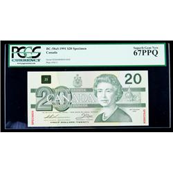 BC-58aS 1991 $20. Specimen. PCGS Superb Gem New 67PPQ