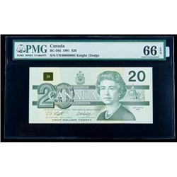 BC-58d 1991 $20. PMG Gem Uncirculated 66EPQ