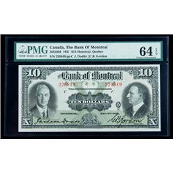 1931 $10. The Bank of Montreal. PMG Choice Uncirculated