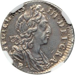 Great Britain. Sixpence, 1697-B. NGC AU