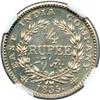 Image 2 : British India. Restrike 1/4 Rupee, 1835-C. NGC MS61