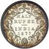 Image 2 : British India. 1/2 Rupee, 1877-C. NGC MS64