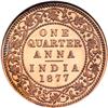 Image 2 : British India. 1/4 Anna, 1877-C. NGC MS64