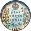 Image 2 : British India. 1/2 Rupee, 1910-B. NGC MS64