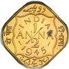 Image 2 : British India. 1/2 Anna, 1945-B. NGC MS63