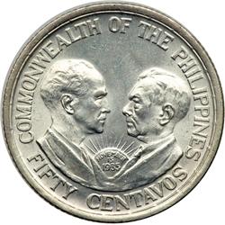 Philippines. 50 Centavos, 1936-M. BU