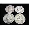 Image 1 : 4-1940'S WASHINGTON SILVER QUARTERS