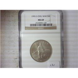 1995-S CIVIL WAR HALF DOLLAR NGC MS69