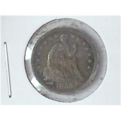 1855 SEATED LIBERTY HALF DIME