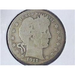 1911-D BARBER QUARTER