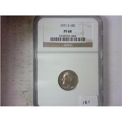 1971-S ROOSEVELT DIME NGC PF68